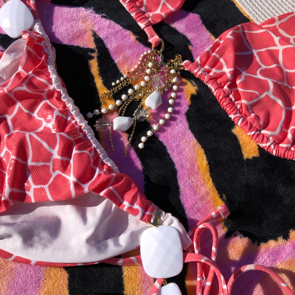 NWT beach bunny bikini Glitter in the Air or Giraffe, M set - Picture 5 of 16